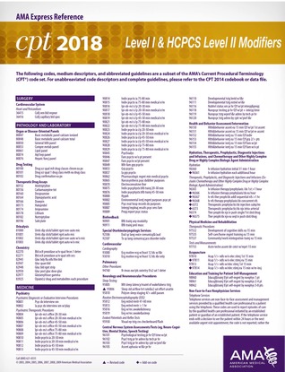 Read Online Express Reference Card - CPT HCPCS Modifiers 2018 - American Medical Association file in PDF
