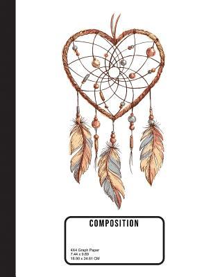 Read Online Composition Notebook 4x4 Graph Paper: Boho Style School Notebooks Heart Dream Catcher 7.44 X 9.69 Writing Book Back to School Journaling Log Office Supplies - Mojo Books Publishing file in PDF