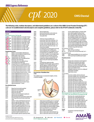 Read Online CPT 2020 Express Reference Coding Card: OMS/Dental - American Medical Association file in PDF